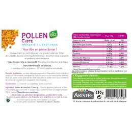 Pollen frais de ciste bio aristée rectro barquette 250g